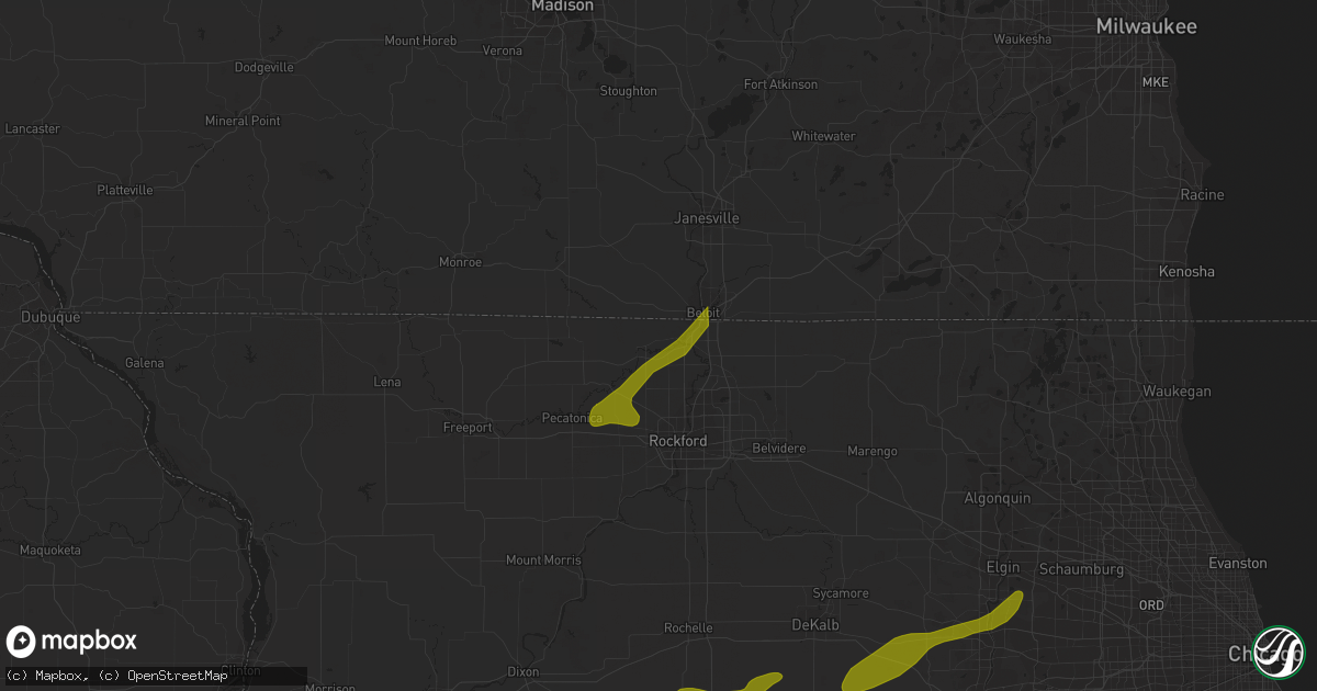 Hail Map in Rockton, IL on February 27, 2024 HailTrace